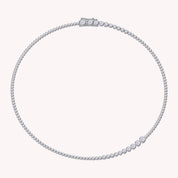 4.20 Carat Round Shape Lab Created Moissanite Graduated Tennis Necklace