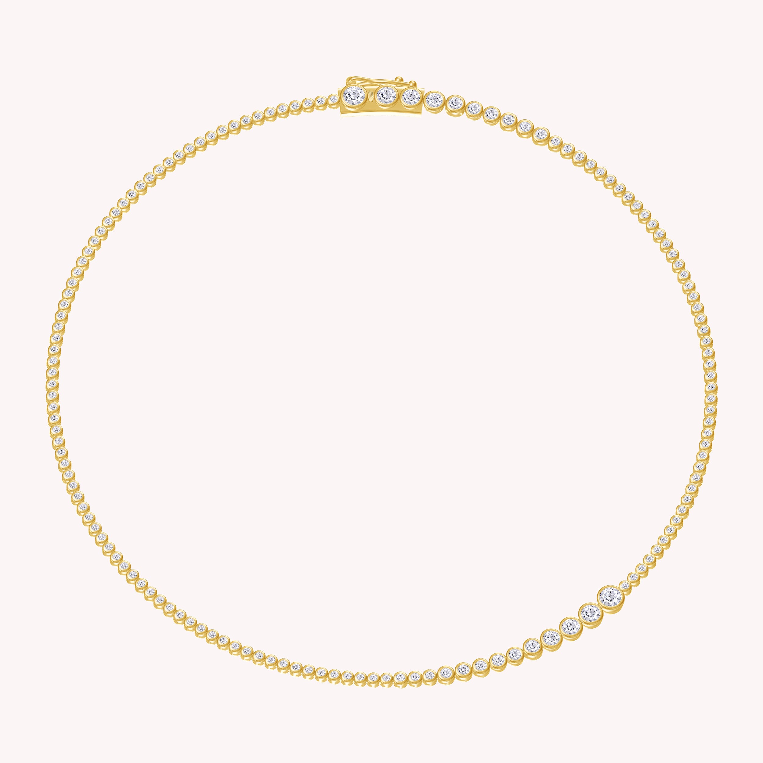 4.20 Carat Round Shape Lab Created Moissanite Graduated Tennis Necklace