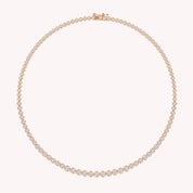 Lab Created Moissanite Graduating illusion Tennis Necklace