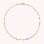 Lab Created Moissanite Graduating illusion Tennis Necklace