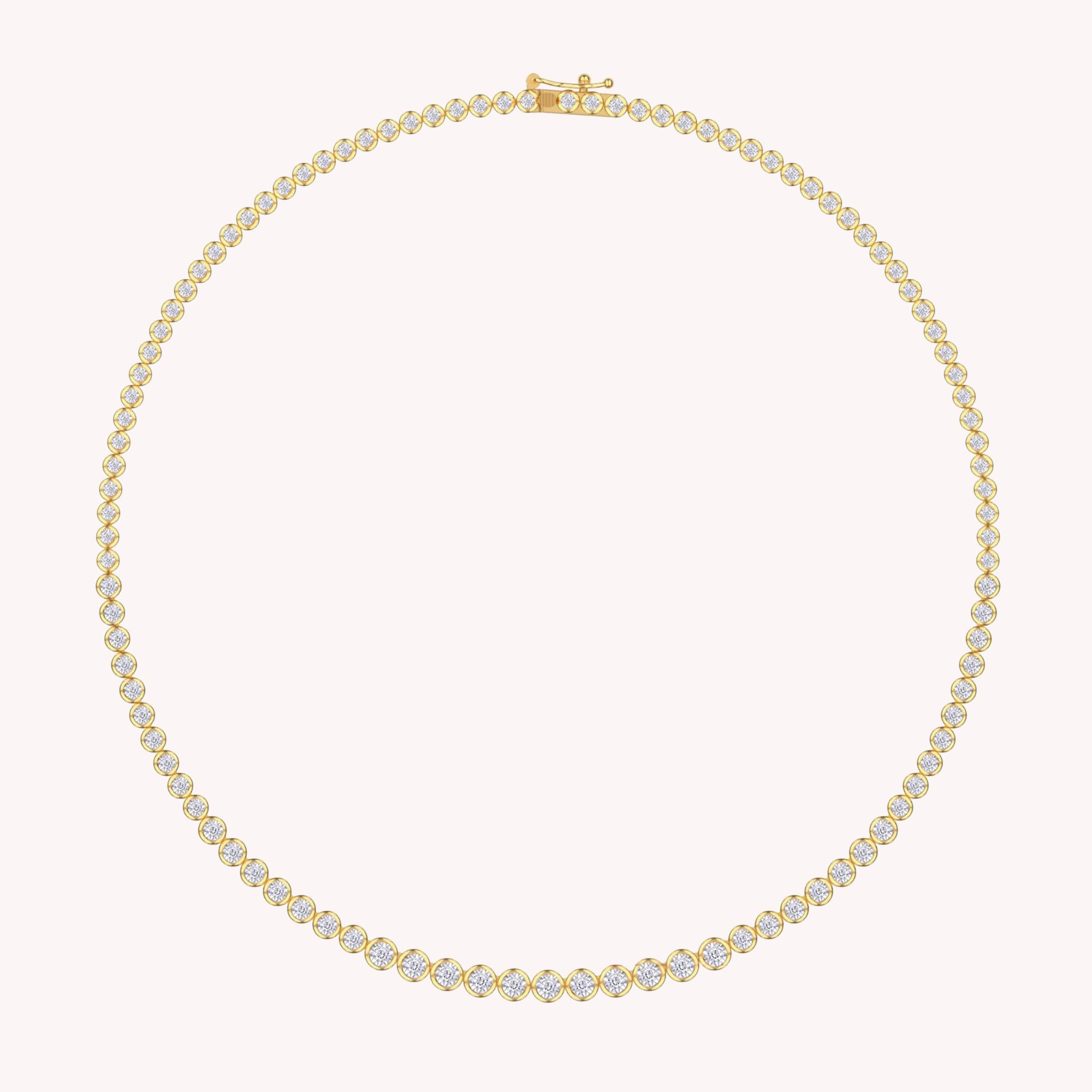 Lab Created Moissanite Graduating illusion Tennis Necklace