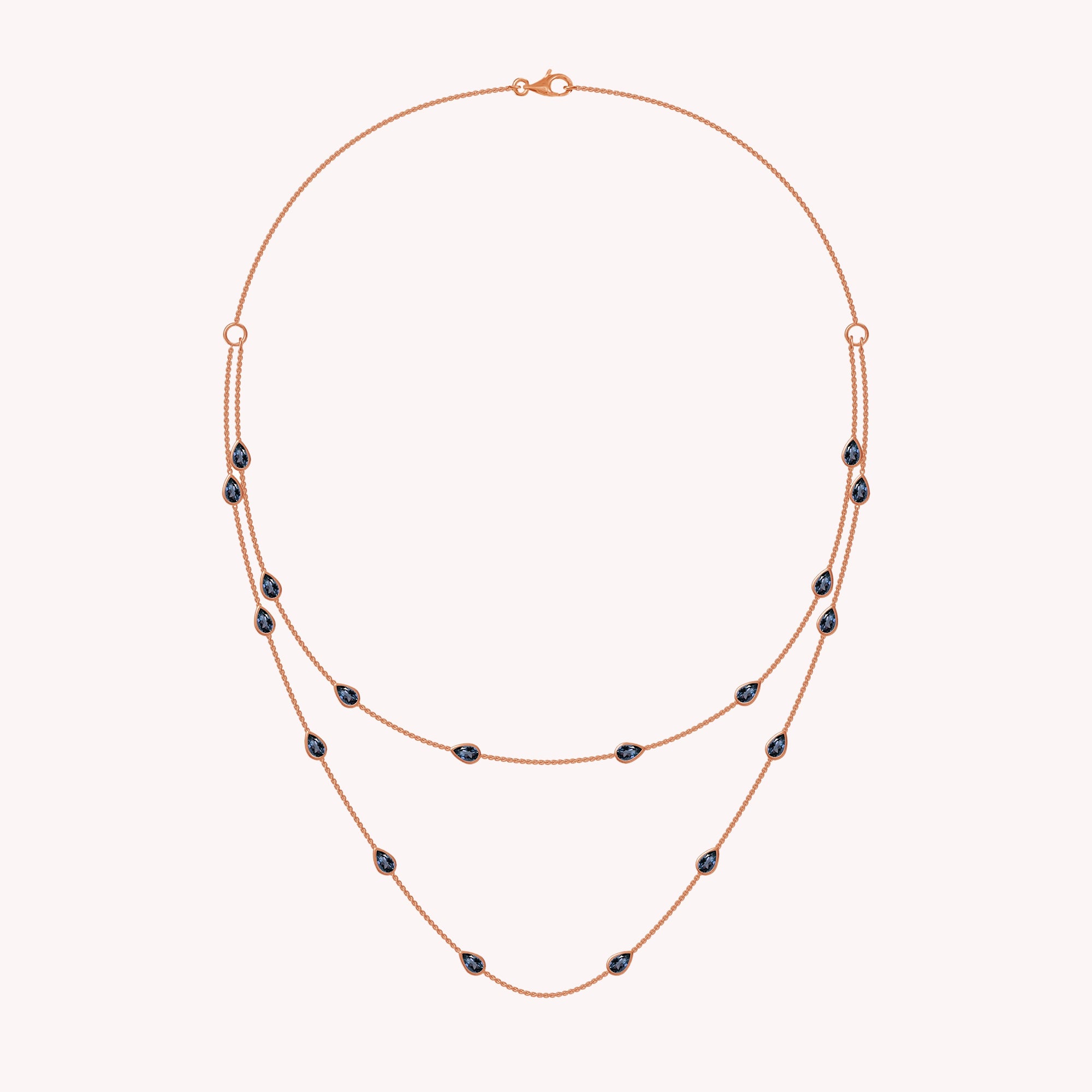 White Cubic Zirconia Two Layer Station Necklace