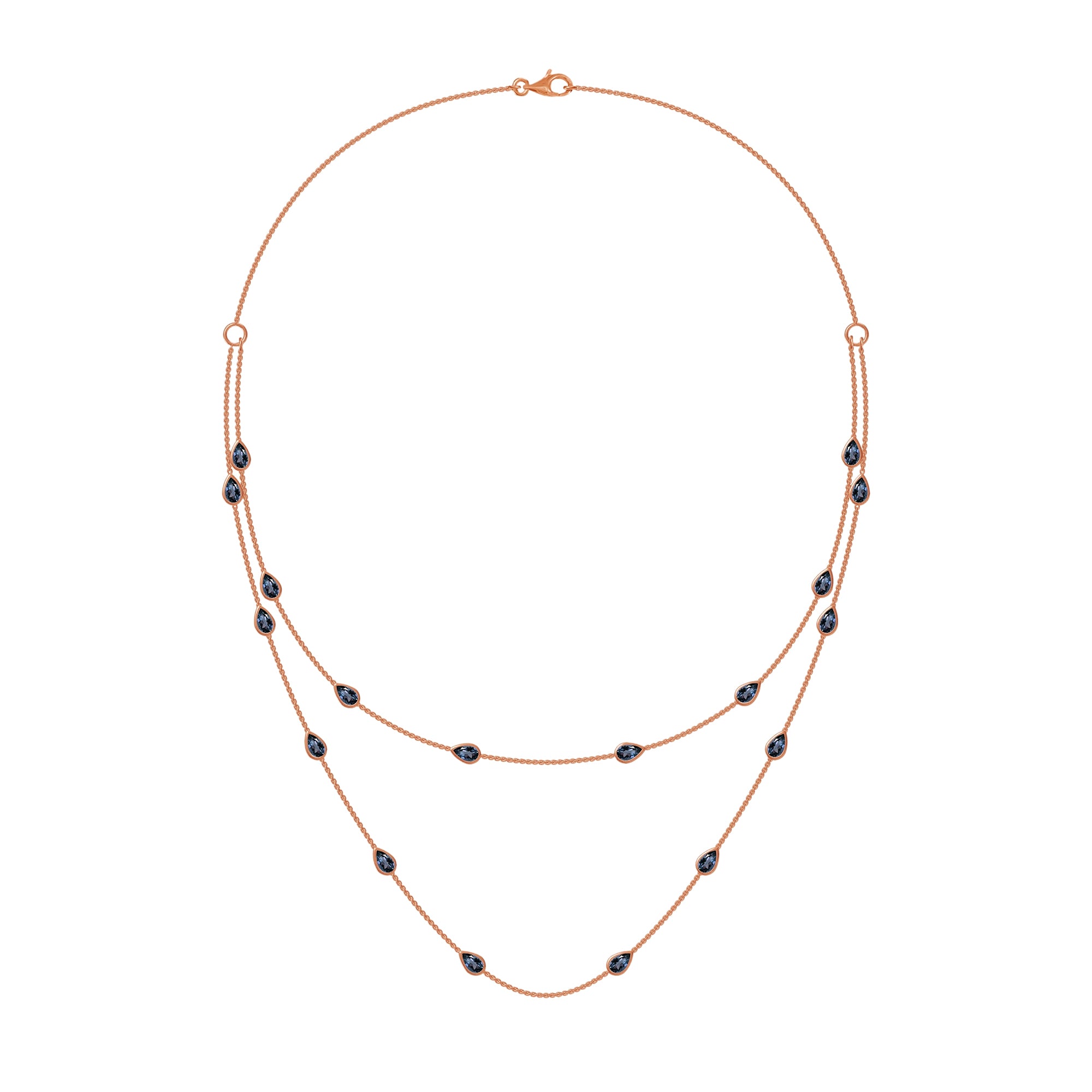 White Cubic Zirconia Two Layer Station Necklace