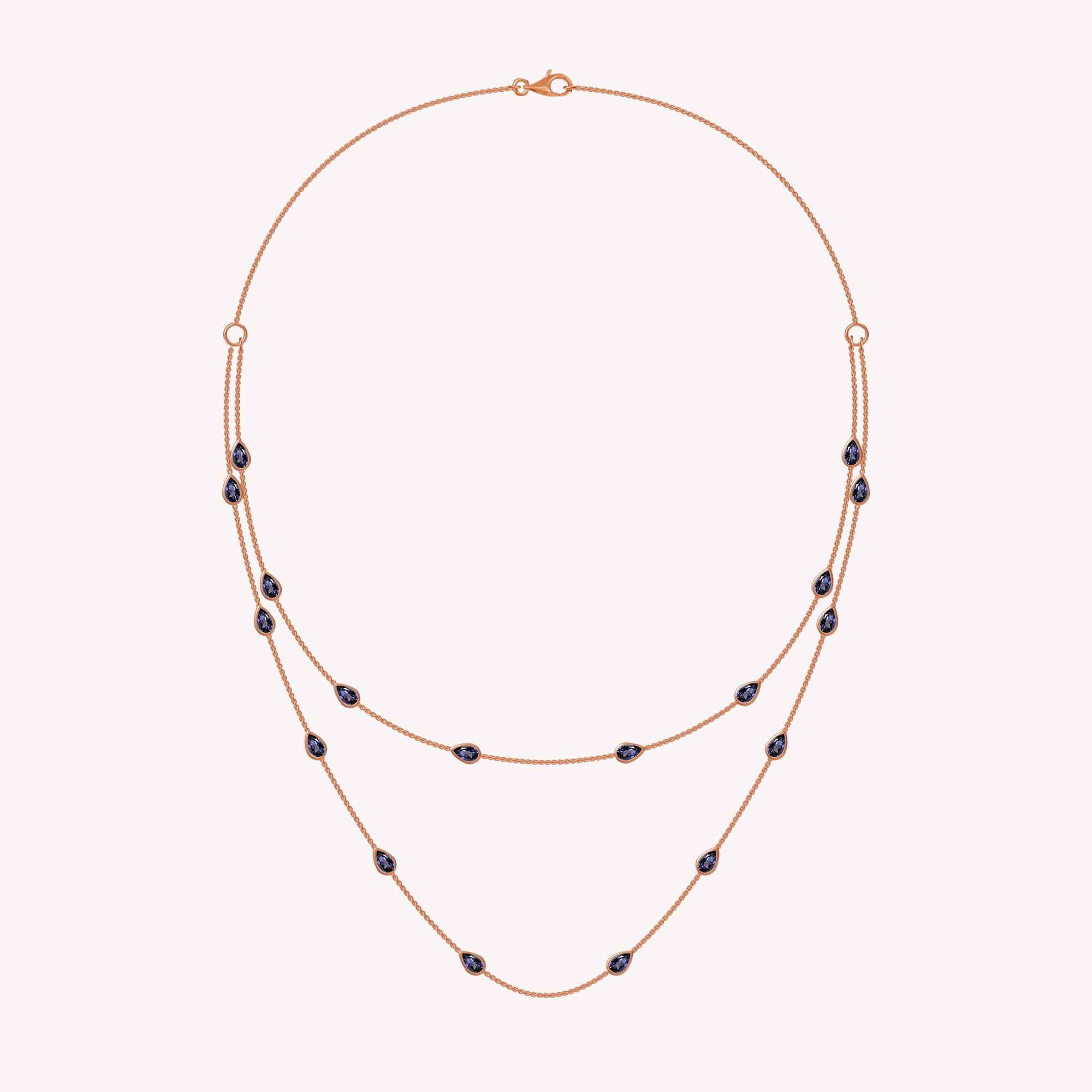 White Cubic Zirconia Two Layer Station Necklace