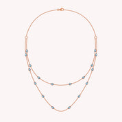 White Cubic Zirconia Two Layer Station Necklace