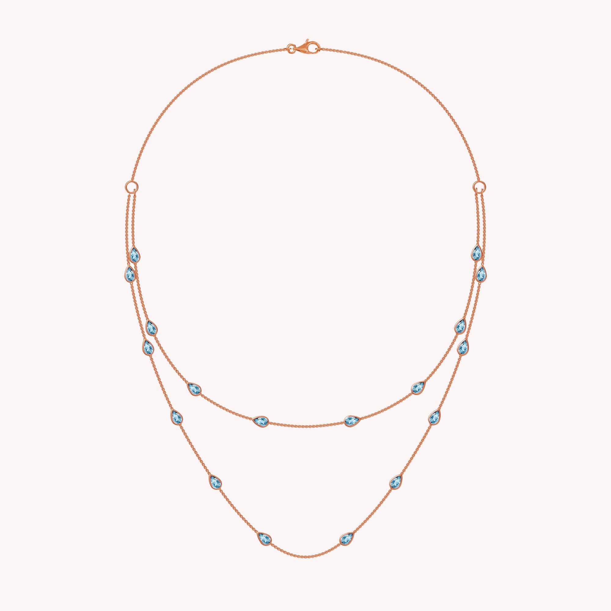 White Cubic Zirconia Two Layer Station Necklace