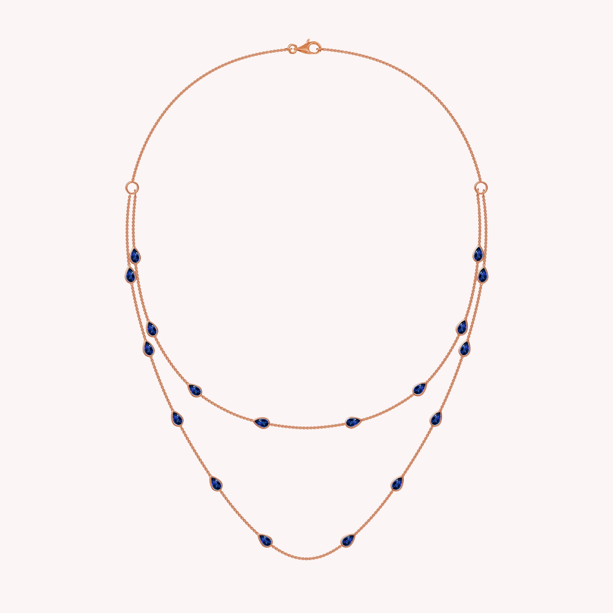 White Cubic Zirconia Two Layer Station Necklace