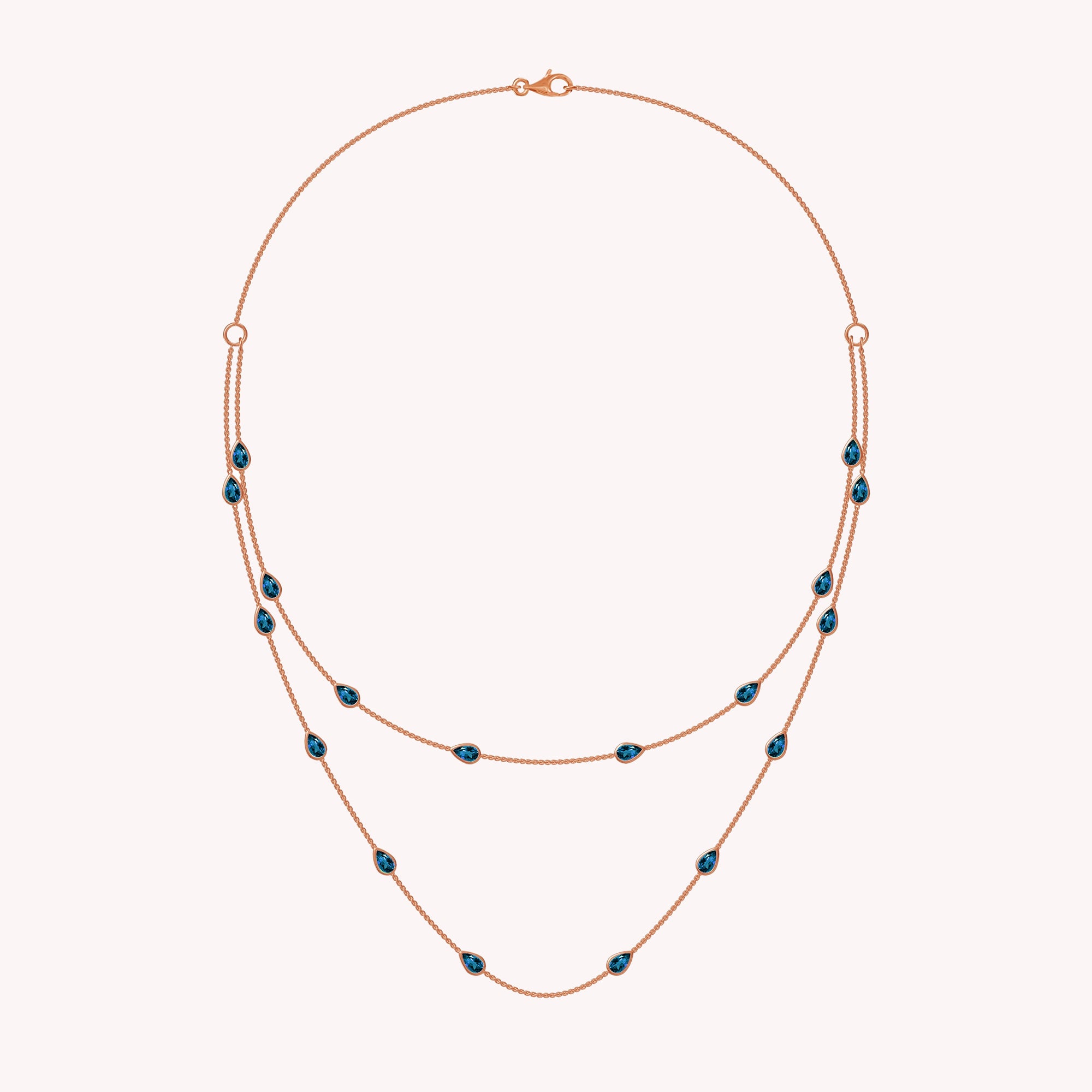 White Cubic Zirconia Two Layer Station Necklace