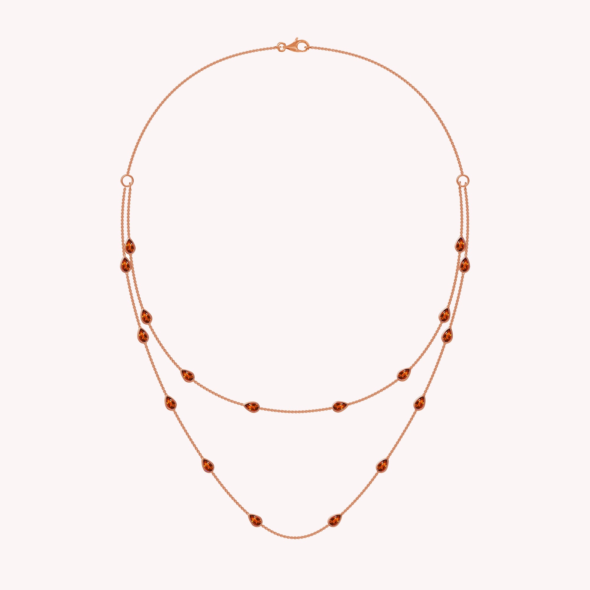 White Cubic Zirconia Two Layer Station Necklace