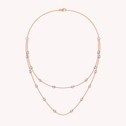 White Cubic Zirconia Two Layer Station Necklace