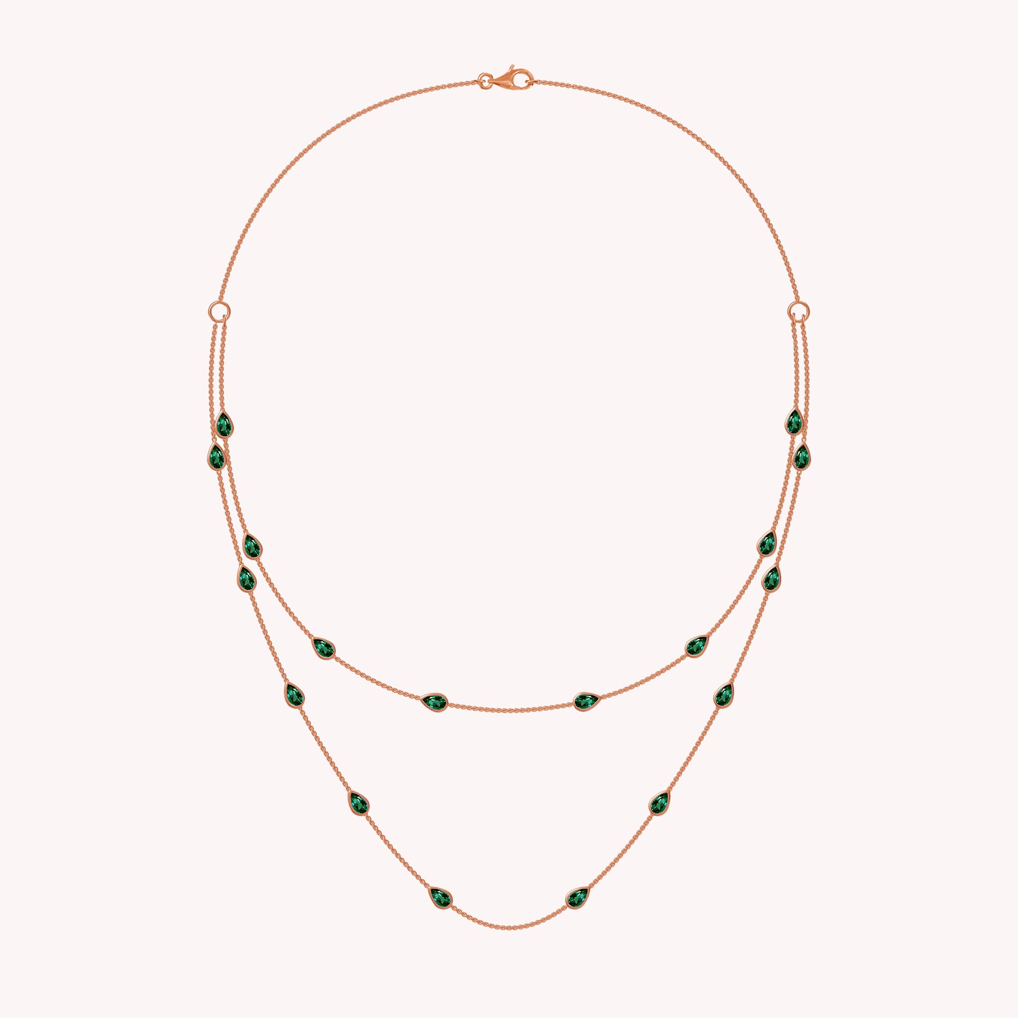 White Cubic Zirconia Two Layer Station Necklace