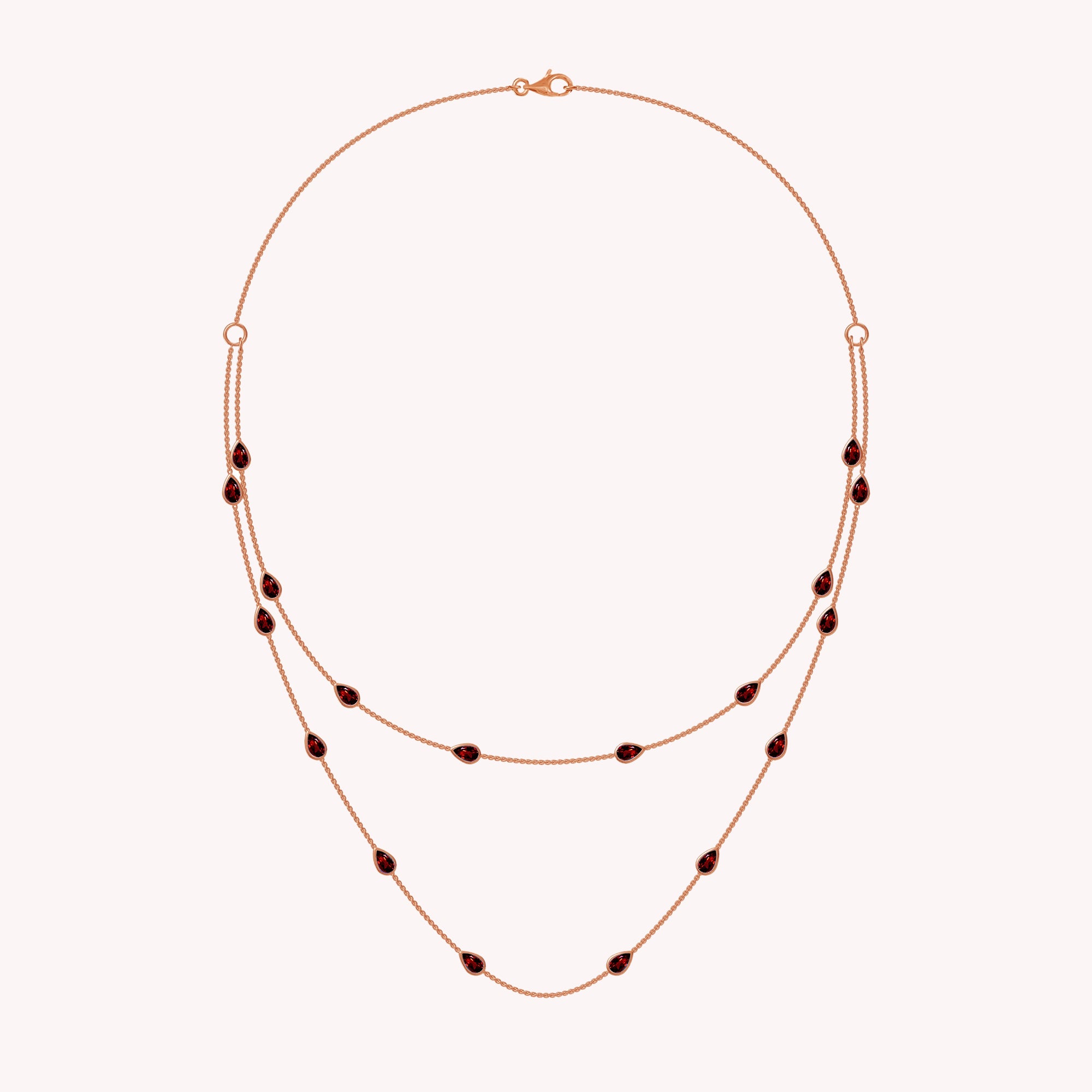 White Cubic Zirconia Two Layer Station Necklace