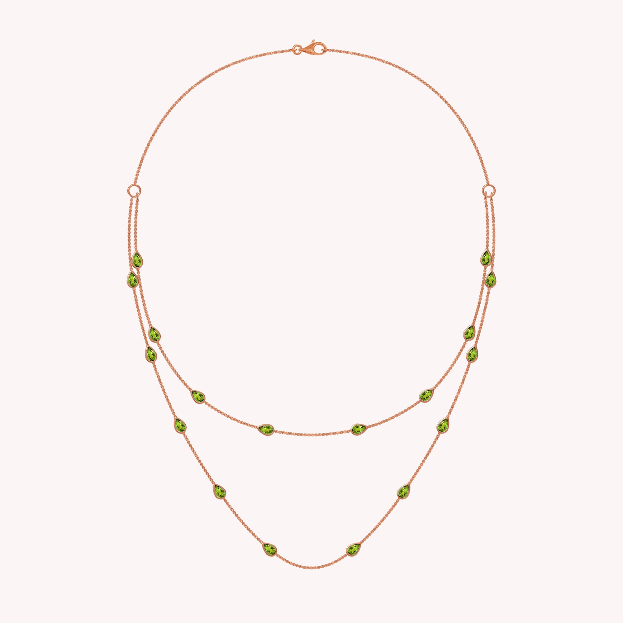 White Cubic Zirconia Two Layer Station Necklace