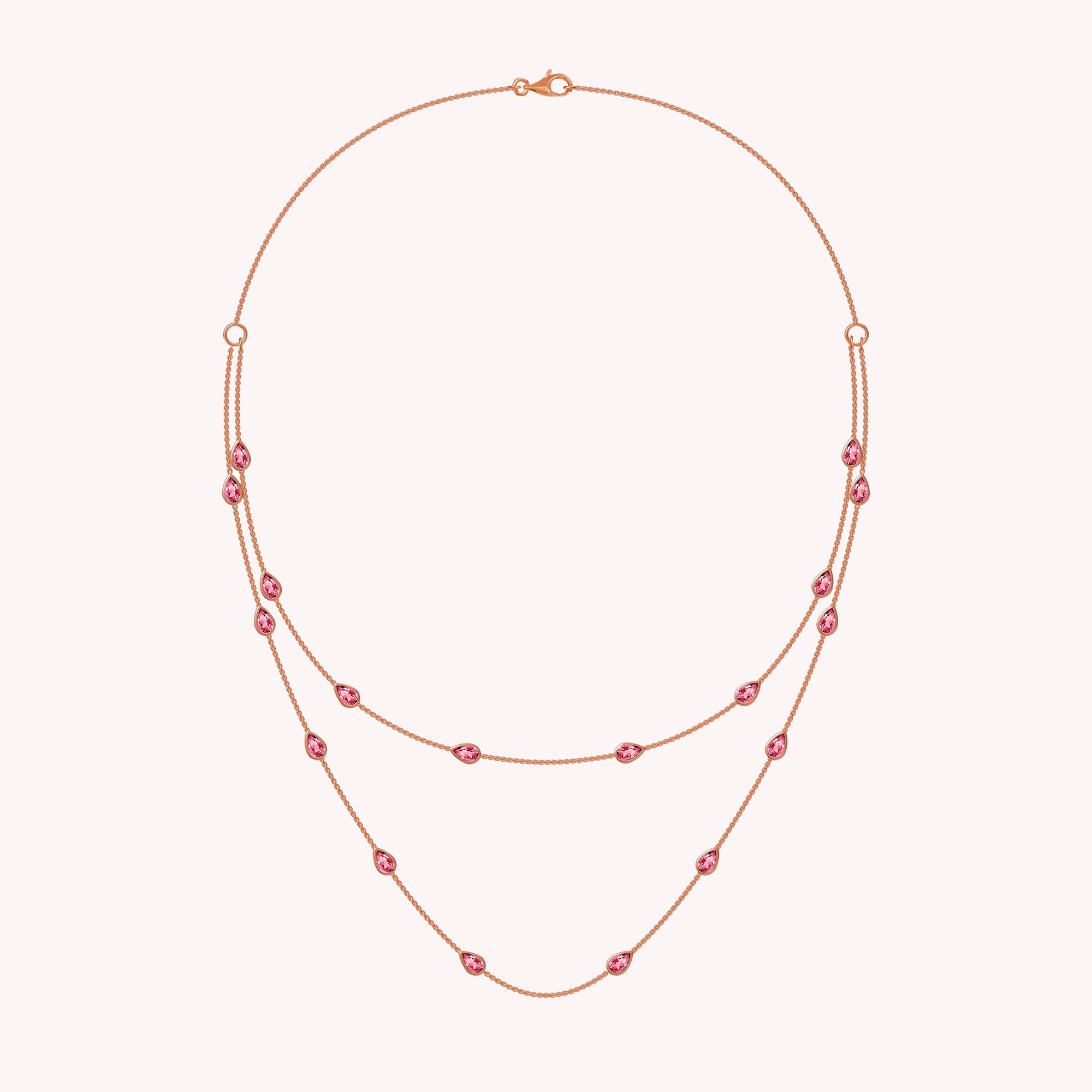 White Cubic Zirconia Two Layer Station Necklace