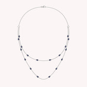 White Cubic Zirconia Two Layer Station Necklace