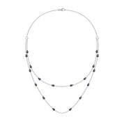White Cubic Zirconia Two Layer Station Necklace