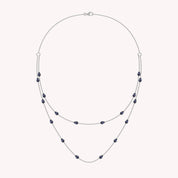 White Cubic Zirconia Two Layer Station Necklace