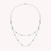 White Cubic Zirconia Two Layer Station Necklace