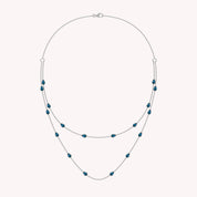 White Cubic Zirconia Two Layer Station Necklace