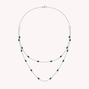 White Cubic Zirconia Two Layer Station Necklace