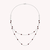 White Cubic Zirconia Two Layer Station Necklace