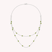 White Cubic Zirconia Two Layer Station Necklace