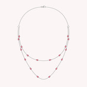 White Cubic Zirconia Two Layer Station Necklace