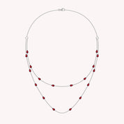 White Cubic Zirconia Two Layer Station Necklace