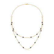 White Cubic Zirconia Two Layer Station Necklace