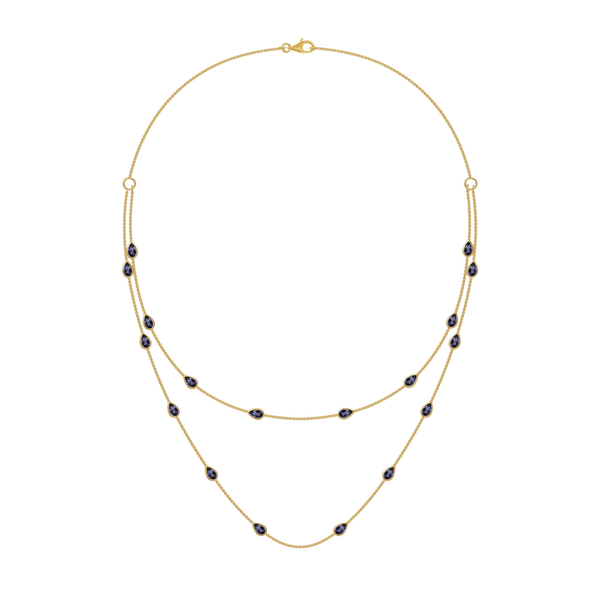 White Cubic Zirconia Two Layer Station Necklace