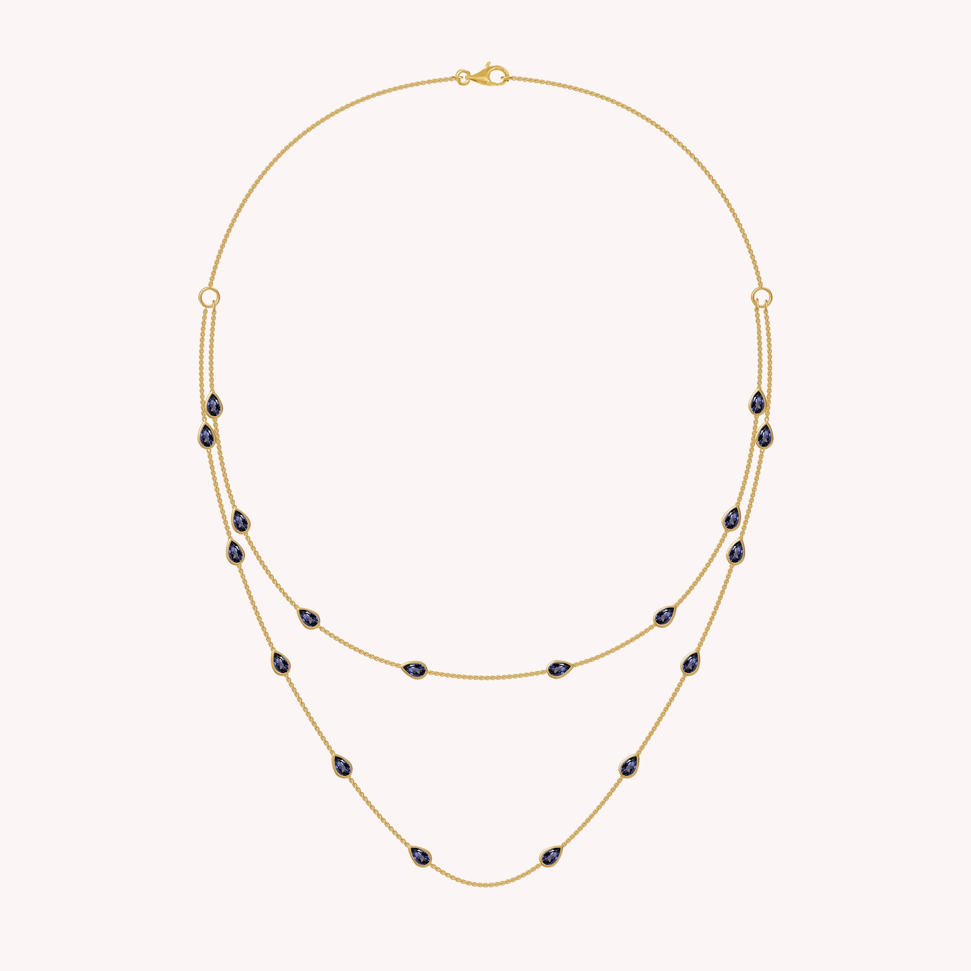 White Cubic Zirconia Two Layer Station Necklace