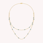 White Cubic Zirconia Two Layer Station Necklace