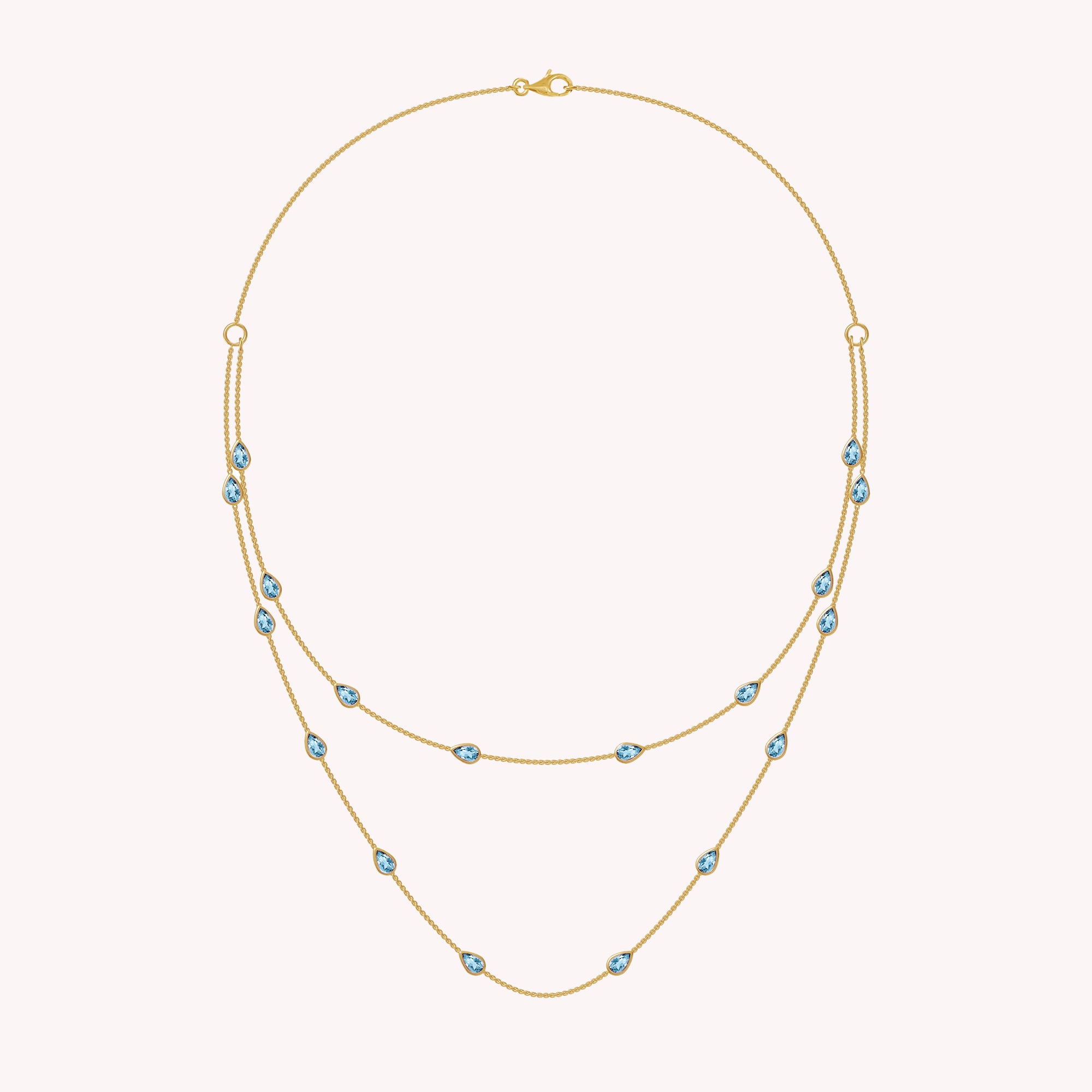 White Cubic Zirconia Two Layer Station Necklace