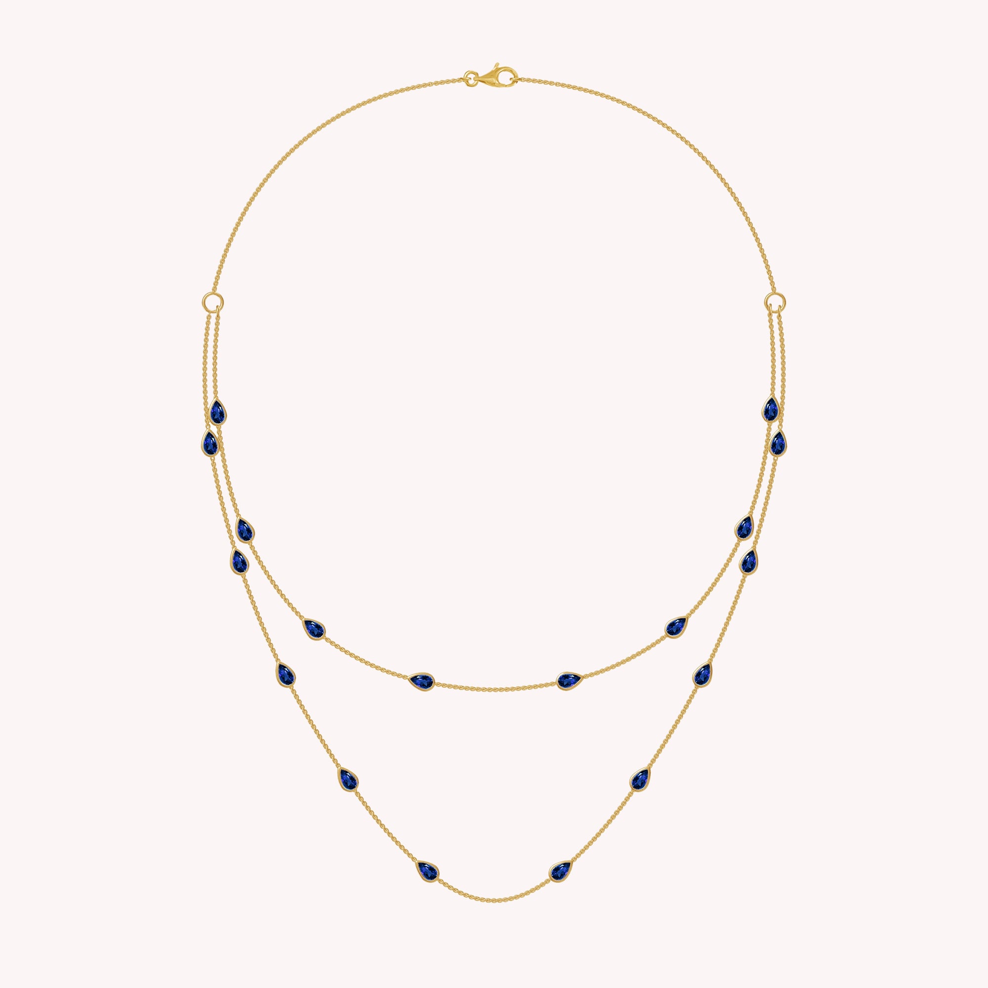 White Cubic Zirconia Two Layer Station Necklace