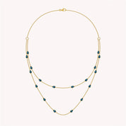 White Cubic Zirconia Two Layer Station Necklace