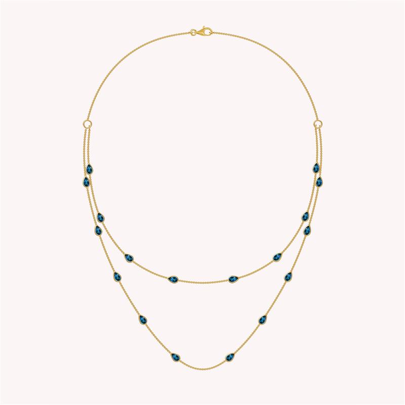 White Cubic Zirconia Two Layer Station Necklace