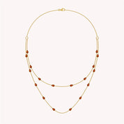 White Cubic Zirconia Two Layer Station Necklace