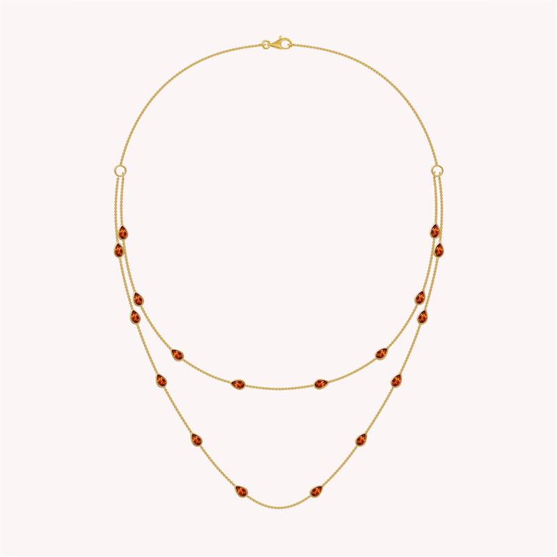 White Cubic Zirconia Two Layer Station Necklace