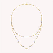 White Cubic Zirconia Two Layer Station Necklace