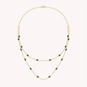 White Cubic Zirconia Two Layer Station Necklace