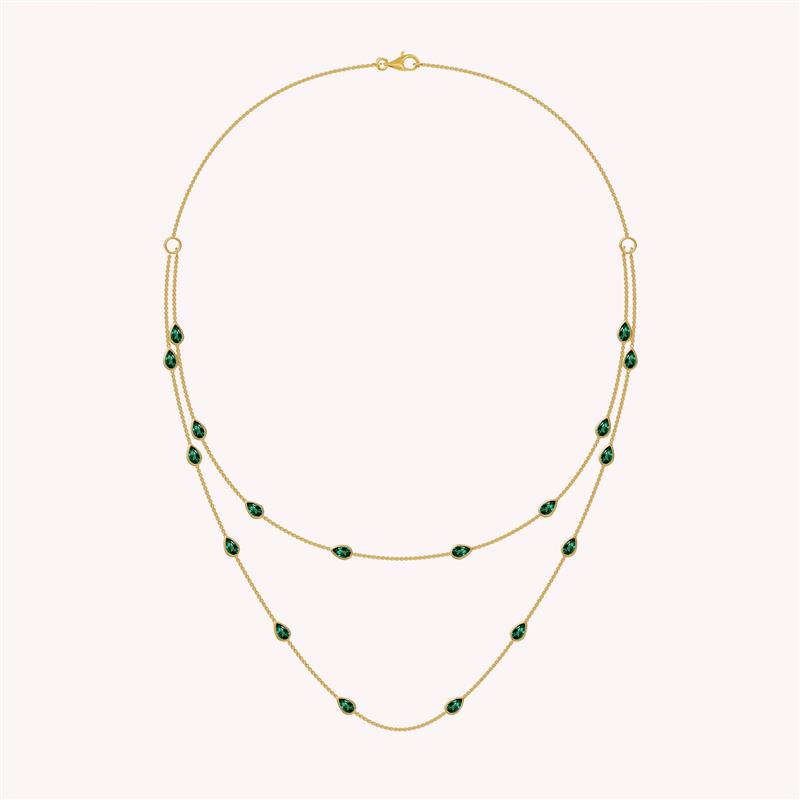 White Cubic Zirconia Two Layer Station Necklace