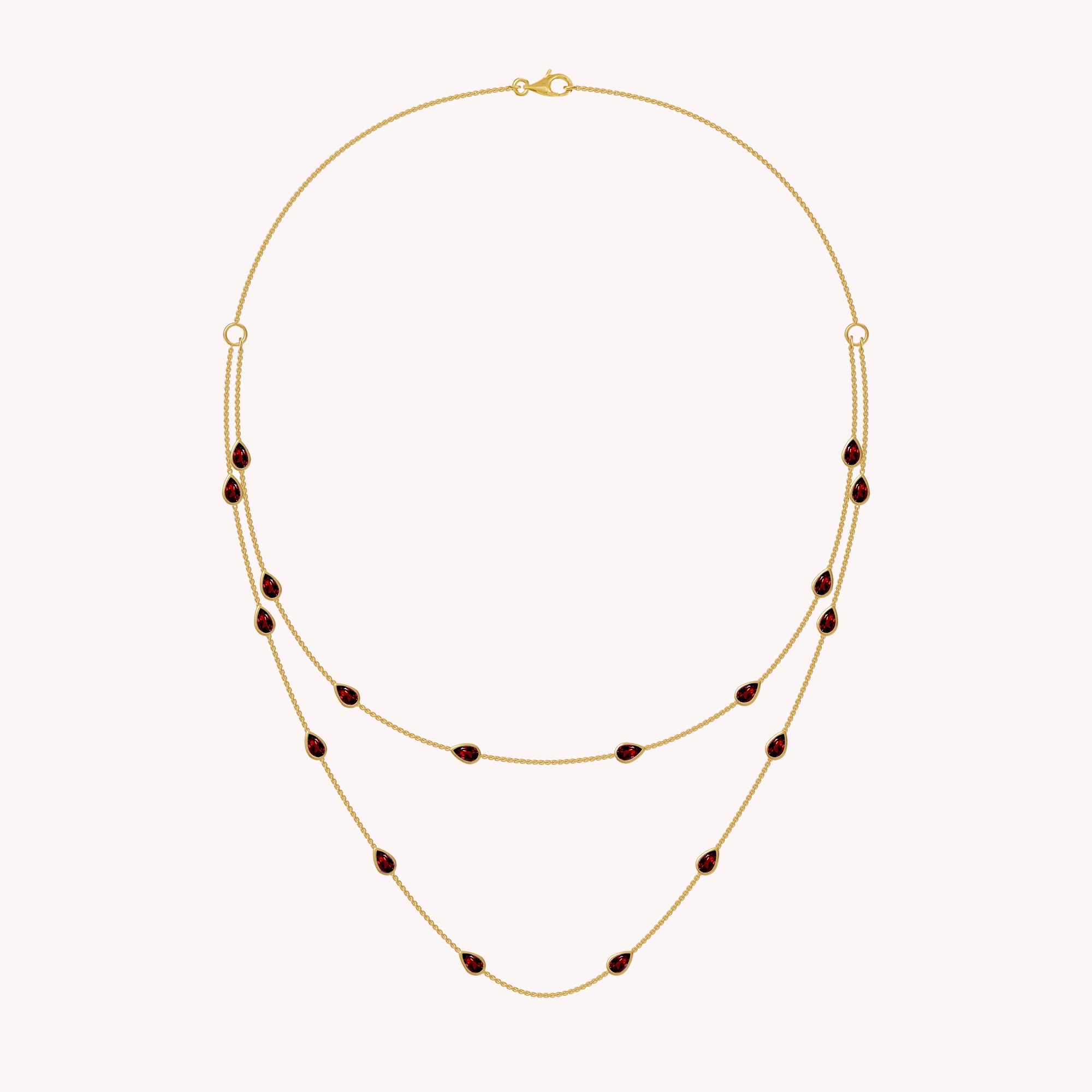 White Cubic Zirconia Two Layer Station Necklace