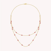 White Cubic Zirconia Two Layer Station Necklace