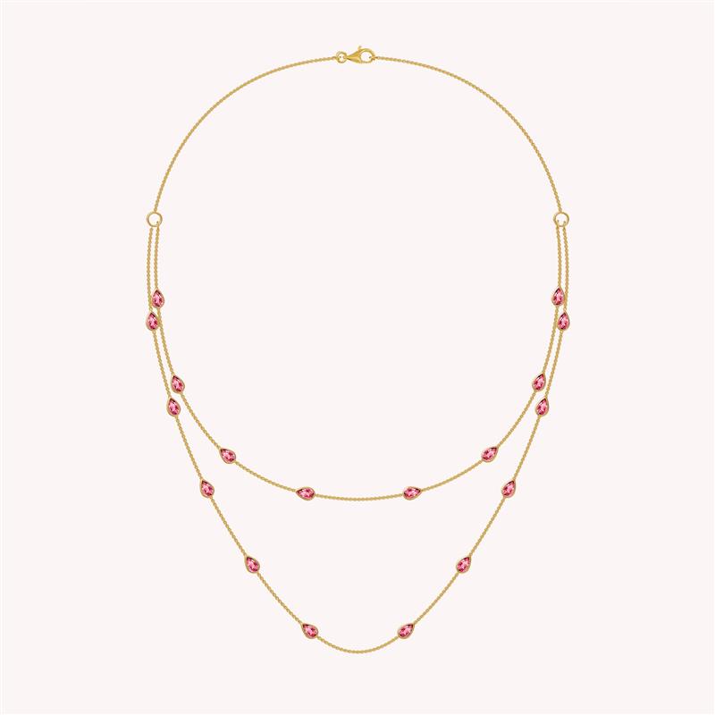 White Cubic Zirconia Two Layer Station Necklace