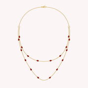 White Cubic Zirconia Two Layer Station Necklace