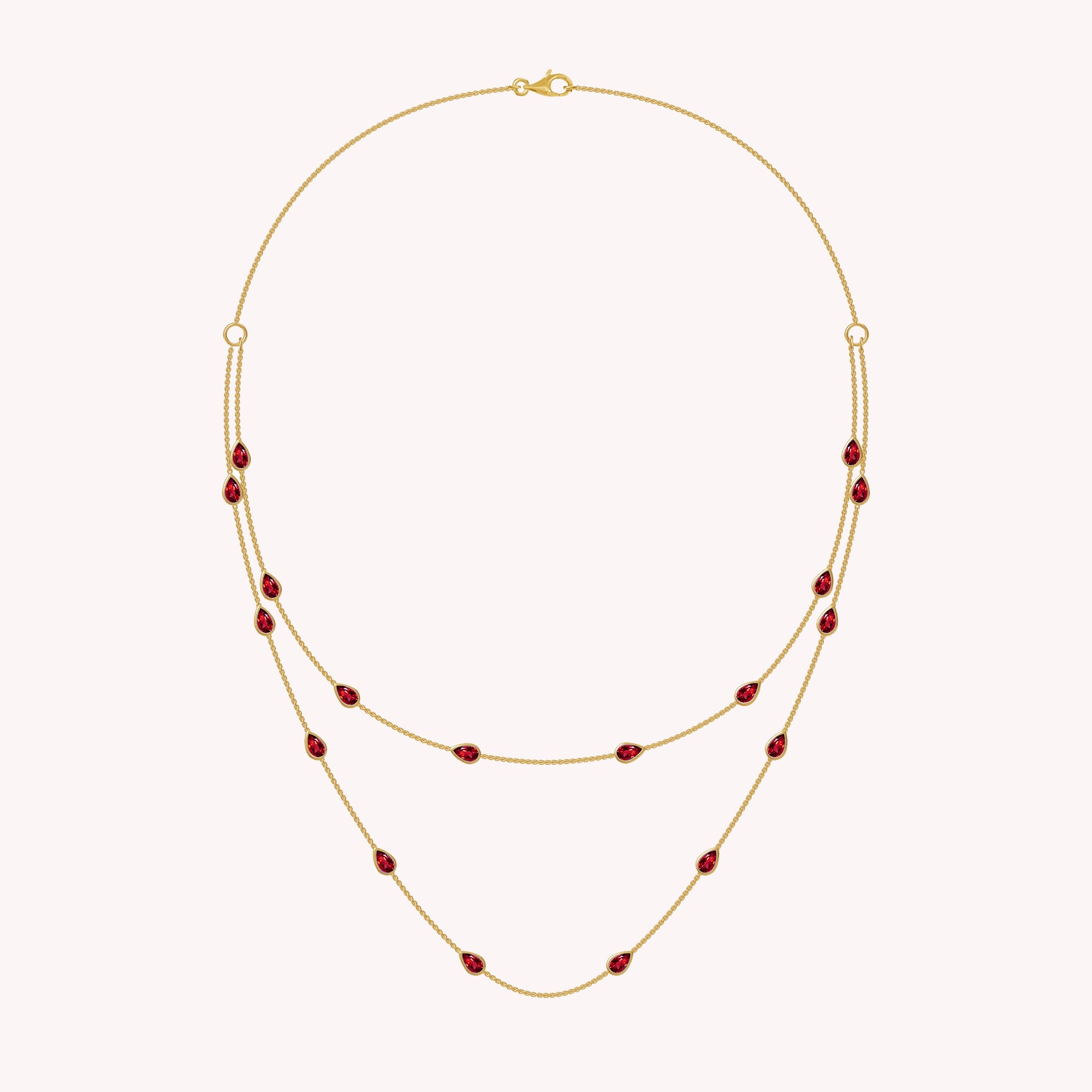 White Cubic Zirconia Two Layer Station Necklace