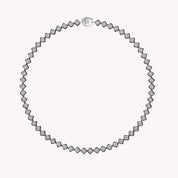 Asscher Shape White Cubic Zirconia Full Circle Tennis Necklace