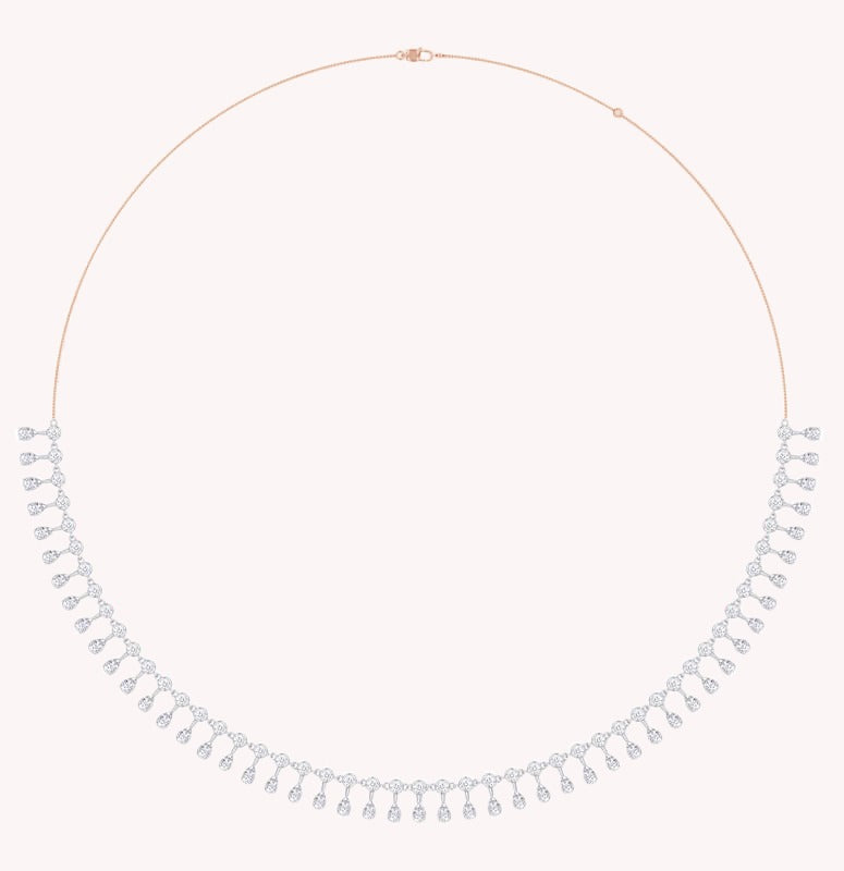 Pear and Round Shape 5.90 Carat Lab Created Moissanite Charm Necklace