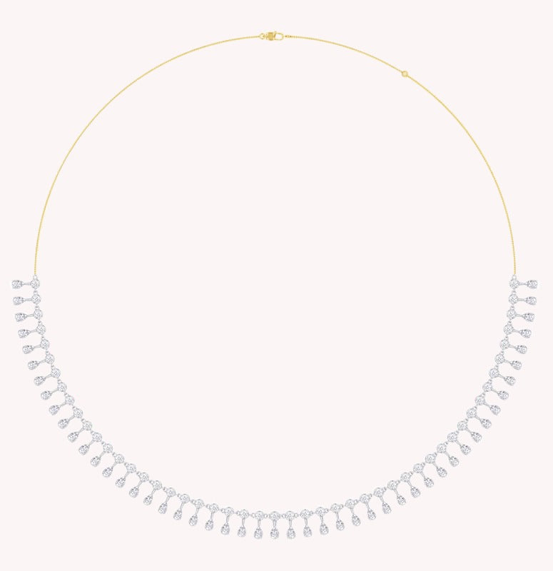 Pear and Round Shape 5.90 Carat Lab Created Moissanite Charm Necklace