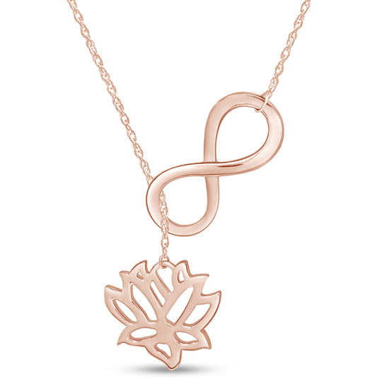 Load image into Gallery viewer, Infinity with Lotus Flower Pendant Necklace In 925 Sterling Silver
